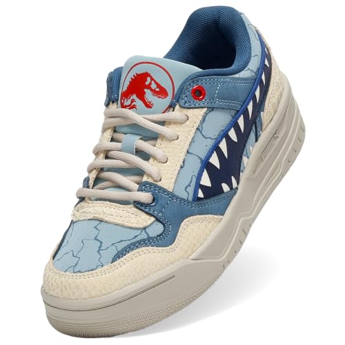 Puma Unisex-Child Rebound Retro Jurassic World Shoes, Seafoam-Navy-Creamy Vanilla, Little Kid 1 - image 3
