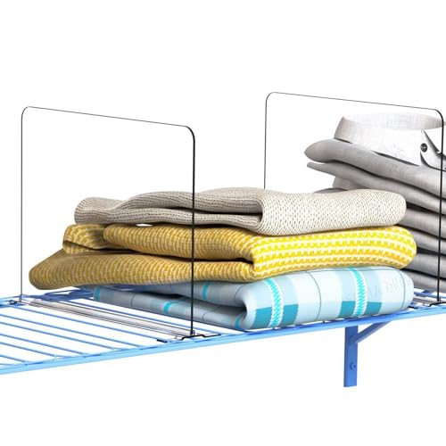 Shelf Dividers for Closet Organization, Acrylic Shelf Dividers, Shelf Dividers, Best Acrylic Shelf Dividers Modern Transparent Shelf Organizers for Home and Closets 30x20cm/11.81x7.87