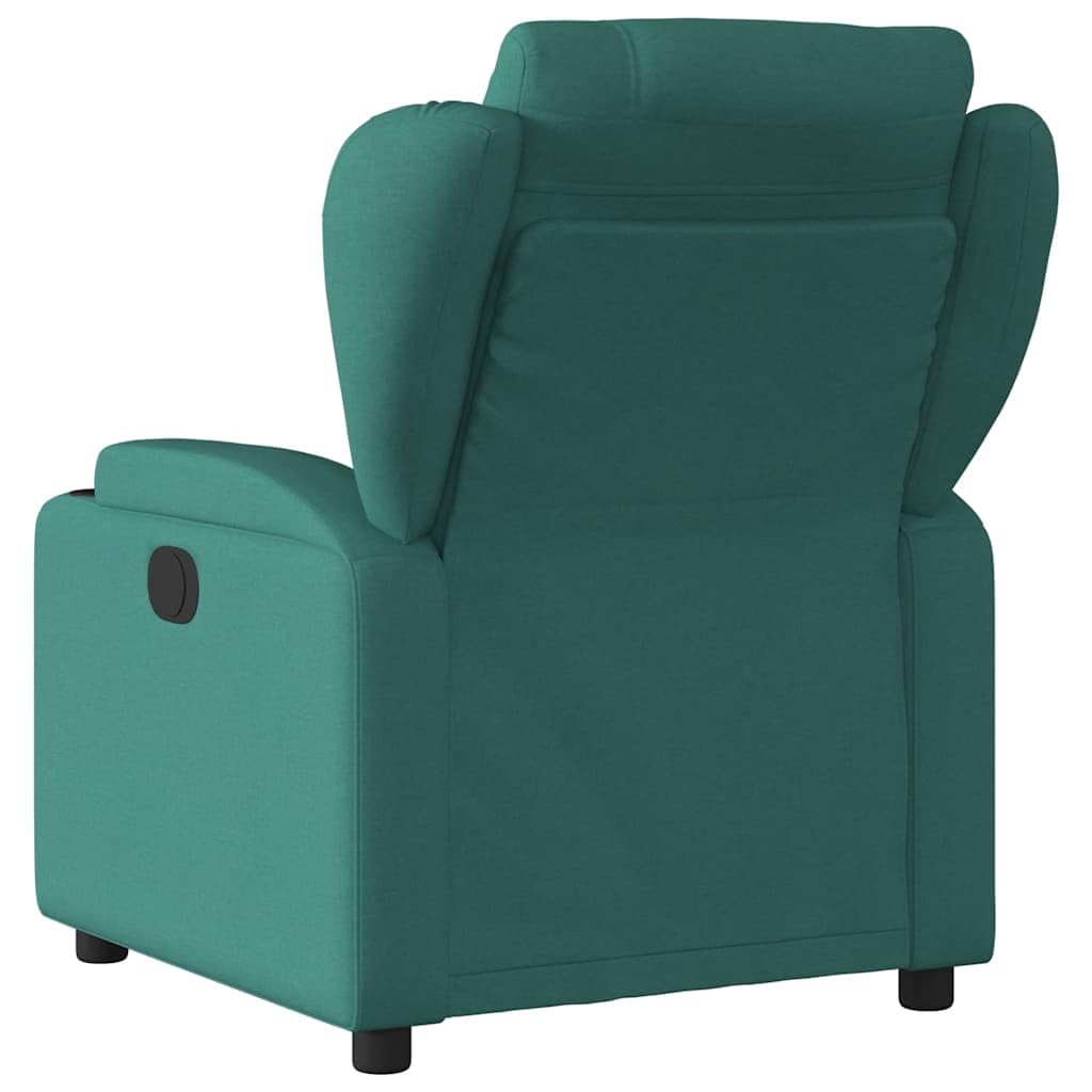 Sillón Reclinable de Masaje Eléctrico, Silla con Respaldo Reposabrazos, Sillón de Relax Descanso, Asiento Ajustable, Tela Verde Oscuro