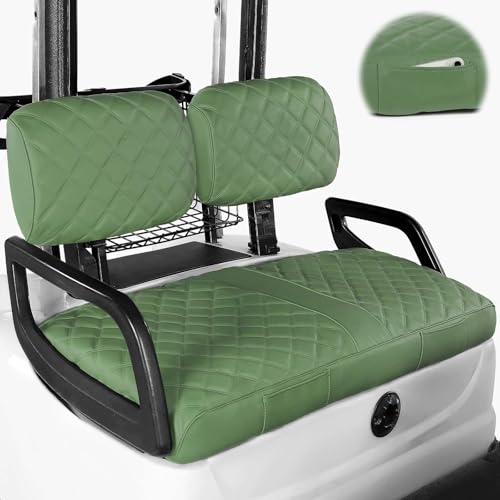 Cart Seat Covers Fit Yamaha G22 G19 G16 G9 G2,vinyl Leather Front Seat Covers Fit Standard Seat Cushion,retractable Buckle Drawstring,no Stapler Needed Replacement Seat Cover(green)