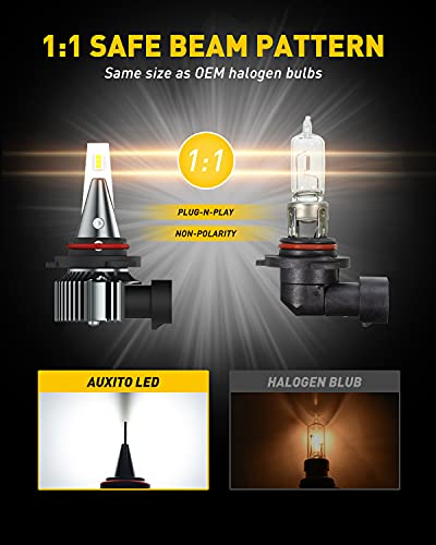 Auxito 9145 Led Fog Bulbs, 6500K Cool White, 6000Lm 400% Brightness, H10 9140 Led Fog Light Bulbs Replacement, Csp Led Chips, Plug And Play, Canbus Ready, Pack Of 2 #TOP1