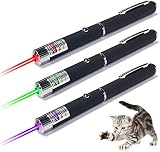 3 Pack Cat Laser Pointer Toys for Indoor Cats Dogs Kitten, Long Range Mice and Kitten Interactive Po