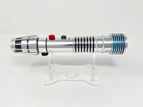 Miniatura 4 de Galaxy's Edge Star Wars Darth Plo Koon Legacy - Paquete de empuñadura de sable de luz con soporte grabado personalizado, color azul