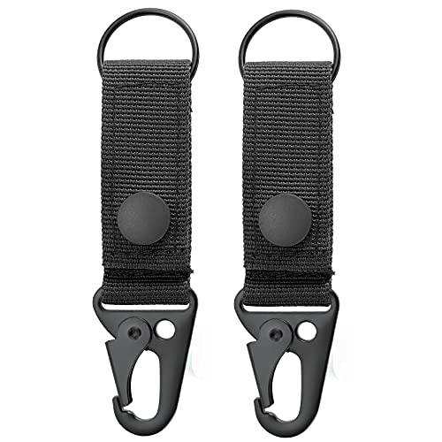 Frtkk Tactical Molle Key Ring Gear Key Keeper Nylon Belt Keychain Molle Webbing Key Clip Buckle For Belts Molle Bags Tactical Backpack Vest (Black - (Pack Of 2)) #TOP29