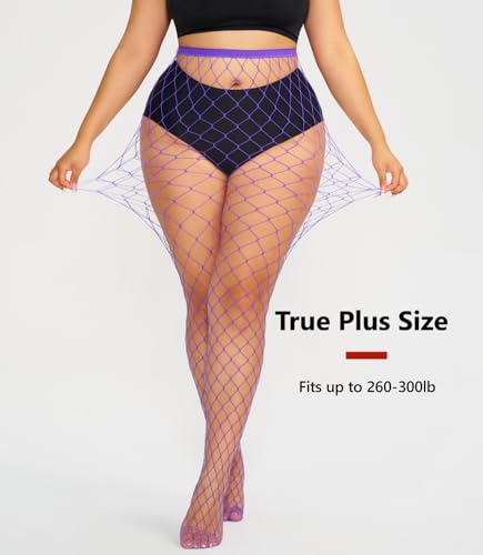 Image of Plus Size Fishnet tights stockings Big Mesh Leggings Pantyhose for women