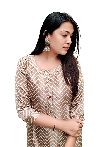 Image of Prijam Traditional Straight Long Kurti Mashru Leriya
