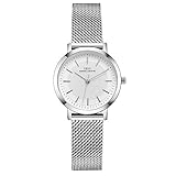 IBSO BOERNI AIBISINO Women Stainless Steel Band Watches Ladies Quartz Wristwatches Waterproof Mesh Bracelet Watch Relogio Feminino (3638 Silver)