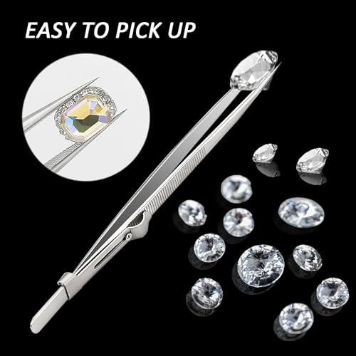 Miniatura 5 de Pinzas Con Punta De Piedras Preciosas, Herramientas De Perforación De Joyas De Acero Inoxidable, Alicates Para Bolas Y Perlas - 3 Unidades