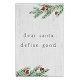 Simply Said, INC Small Talk Rectangles 3.5'x5.25' Wood Sign STR1307 - Dear Santa. Define Good
