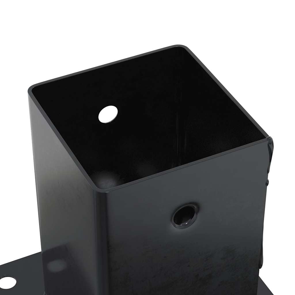 Mangloder - Soporte cuadrado para postes de madera y metal, 81 x 81 mm, 4 unidades, acero con recubrimiento en polvo, para postes de vallas, terraza, jardín, postes de madera y metal, fijación estable