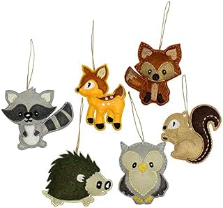 Darware My Forest Friends Christmas Ornament Set (6-Piece Set); Plush Holiday Animal Tree