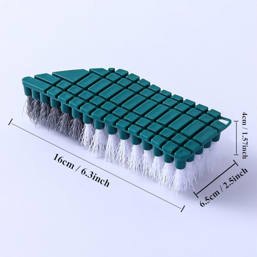Image of Bendable V-Shape Scrub Brush, Deep Cleaning Toilet Brush with Non-Slip Grip & Sturdy Nylon Bristles, Green, Plastic Handle, 6 inch x 2 inch x 1.5 inch, 1 Count
