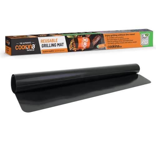 COOKINA BBQ Reusable Non-Stick Grilling Mat, Black
