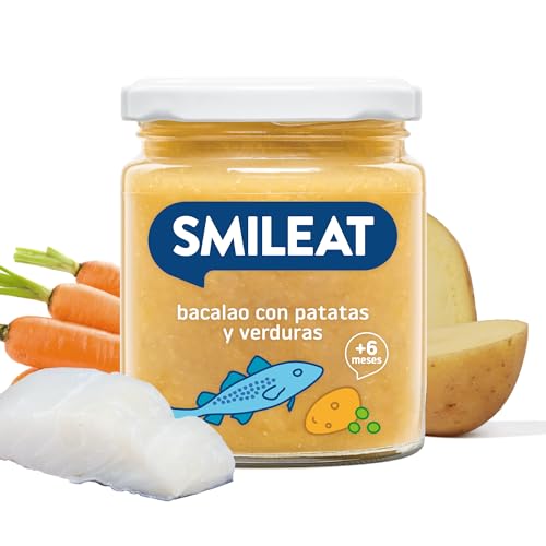 Smileat Tarrito De Bacalao Con Patata Y Verduras Ecológicas Para Bebés Desde 6 Meses Tarritos Ecológicos De Verduras Sin Gluten Con Ingredientes Naturales: Sano Y Saludable Tarro De 230 G Smileat Tarrito De Bacalao Con Patata Y Verduras Ecológicas Para Bebés Desde 6 Meses Tarritos Ecológicos De Verduras Sin Gluten Con Ingredientes Naturales: Sano Y Saludable Tarro De 230 G