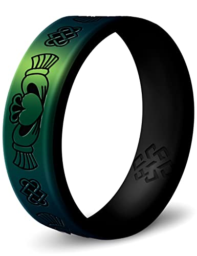 Knot Theory Trinity, Celtic, Claddagh Silicone Ring for Men and Women - Silicone Wedding Band for Sports Activities, Breathable Comfort Fit 6mm Bandwidth