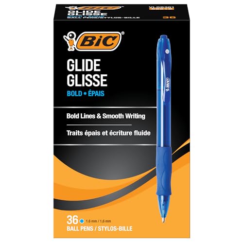 BIC Glide Bold Blue Ballpoint Pens, Bold Point, 1.6mm, 36-Count Pack - image 1