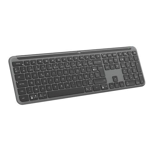 Logitech Signature Slim K950, clavier sans fil, design élégant, saisie sur plusieurs dispositifs, frappe discrète, Bluetooth, multi-systèmes...