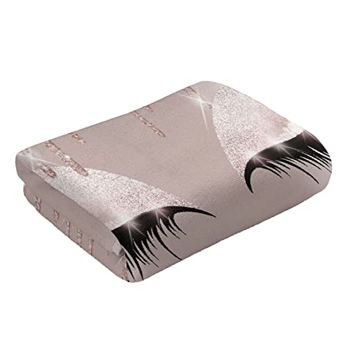 Covasa Hand Towels For Bathroom,Set Of 2,Spark Rose Gold Drips Makeup Lashes Hello Gorgeous Art,Microfiber Soft Highly Absorbent Face Towel For Hotel Spa,15.7"X27.5" #TOP1