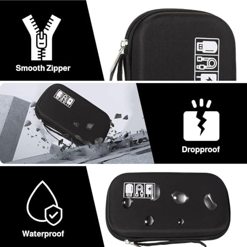 Issimober Aufbewahrungstasche für tragbare Ladegeräte und Elektronik Diktiergerät MP3 Player Datenstick Kopfhörer Aufbewahrungsorganizer mit Mehreren Fächern schützende Hülle für unterwegs auf Reisen