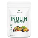 VELOTO Inulina in polvere biologica (carciofo), polvere di inulina in polvere vegana pura, dolcificante naturale in polvere per frullati e caffè, senza zucchero, senza glutine, 2,2 libbre (35 Oz)