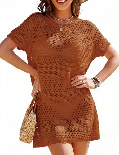 Image of Buauty Womens Swimsuits Coverup Bathing Suits Cover Ups Crochet Swimwear Bikini Beach Dresses 2026 Vacation Outfits