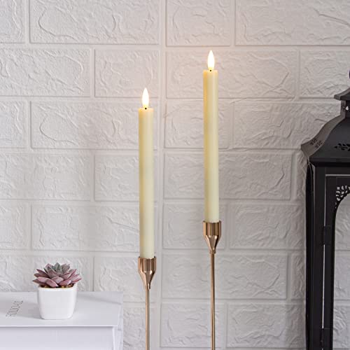 Vtobay Flameless Taper Candles With Remote Timer,Set Of 2 Ivory Flickering Led Candlesticks,Battery Operated Window Plastic Warm Fire Candles For Indoor Outdoor Decor,(No Scent, 0.78” X 10.24”) #TOP1