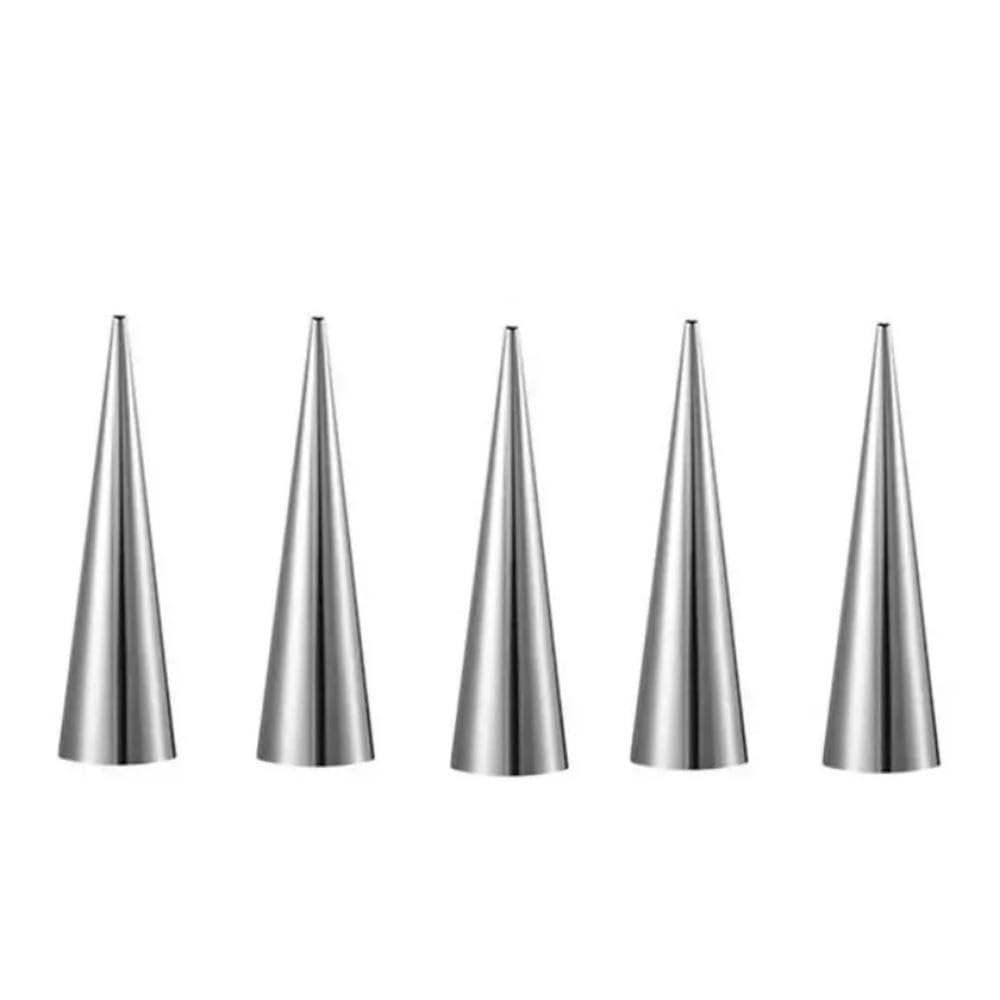 FZBANG 5/10Pcs Cream Horn Molds Stainless Steel Cone Tubular Shaped Mold Baking Cones Horn Pastry Roll Kitchen Cookie Dessert Tool