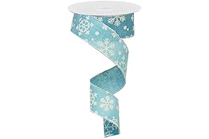 Falling Snow Royal Burlap Wired Edge Ribbon