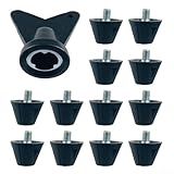 12pcs Football Boot Studs 5mm Thread Metal and Plastic Non-Slip Spikes with Wrench Compatible with for Standard Football Boots Rugby Cleats and Hiking Shoes, Black(16mm) - Image 1