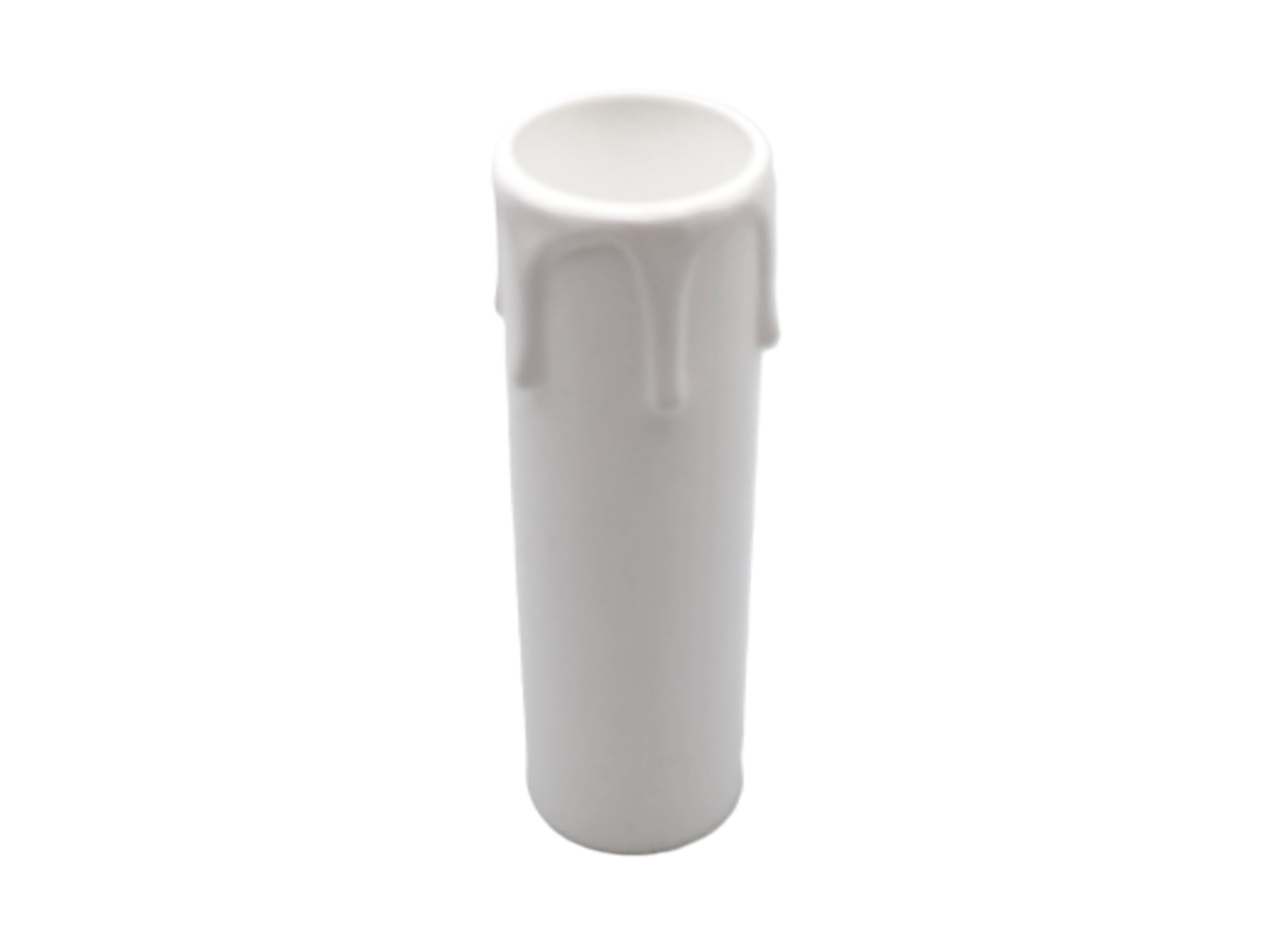 Chandelier Candle Tube Sleeves Plastic Drip Effect Various Sizes And Colours Packs of FIVE (White 85mm H x 24mm internal)