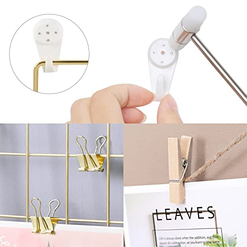 Songmics Grid Photo Wall, 16.5 X 12.2 Inches, Set Of 2, Wire Wall Grid Panel, Photo Wall Display, Diy, Hanging Picture Wall With S Hook, Clip, Hemp Cord, Golden Ulpp01Gd #TOP4