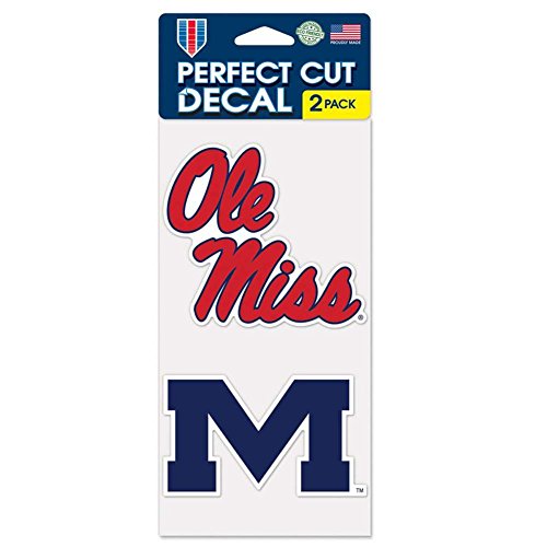 Calcomanía Ole Miss Rebels de 4x4 pulgadas en juego de 2 unidades
