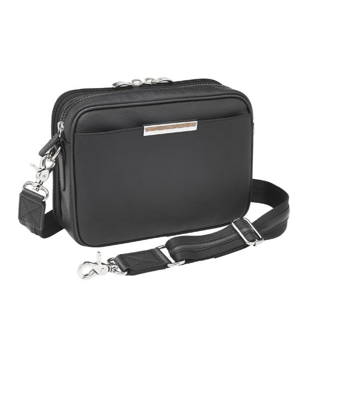 Bolso cruzado de cuero negro Gun Tote'n Mamas miniatura 1
