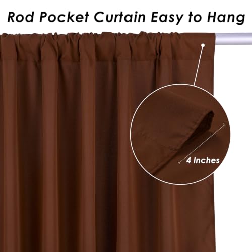 Image of SoarDream Polyester Brown Backdrop Curtains - 5ft x 10ft 4 Panels Ideal for Weddings Birthday Parties Photography Events