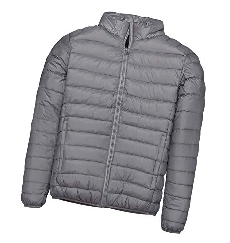 Plumas Ligero Hombre Plumiferos Hombre Con Capucha Chaquetas De Plumas Ligeras Abrigo Chaqueta Plumas Cazadora Ligera Chaquetas De Plumon Plumifero Fino Abrigos Caballero Chaquetones Invierno Gris L
