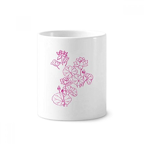 Mug en céramique avec motif lotus blanche de 350ml pour décorer votre bureau
