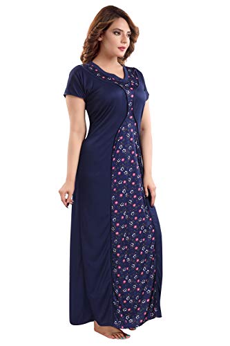 Image of Fabme Women's Satin Floor Length Night Dress Nighty