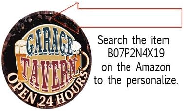 Miniatura 3 de Mike'S Garage Tavern Open 24 Hours Chic - Letrero de hojalata rústico desgastado estilo vintage, cumpleaños, día de San Valentín, día del padre,