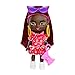 Barbie Extra Mini Minis Doll with Burgundy Hair, Red Ruffle Dress, Sunglasses & Accessories & Stand, 3.25-inch