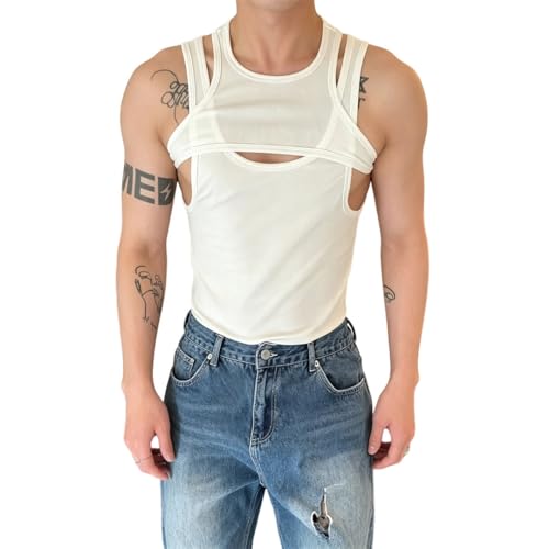 Camiseta sin mangas para hombre ideal para el verano y chaleco casual entallado para playa