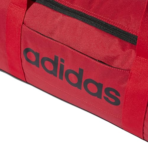 Image of Adidas Unisex Essentials Linear Duffel Bag, Pure Ruby /Black, S