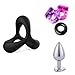 Sunydog-Silicone Phallus Double Anneau Stimulant Grain Anneaux De Verrouillage En Forme De Coeur Plug Set Jouet De Stimulation Sexuelle pour Couples