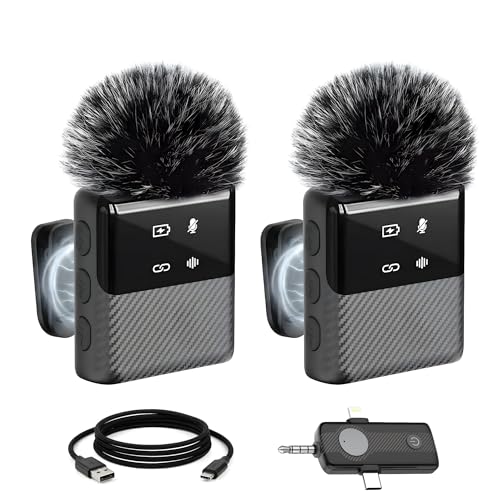 Dual Wireless Lavalier Microphone for iPhone & USB-C