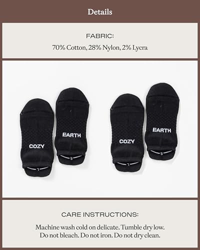 Image of Cozy Earth Essential Ankle Socks for Women and Men - Soft Cotton Socks 2 Pack Set - Blister Cushion, Heel & Arch Support