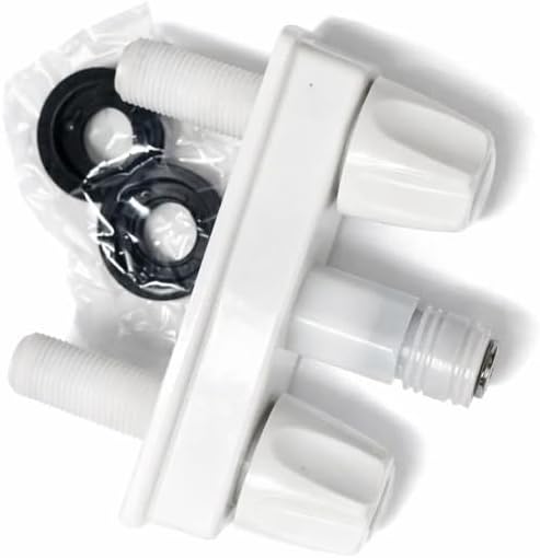 ProCamp RV Spray Away Quick Connect White Faucet Valve – 4" OC Hook Up RV Water Faucet Replacement