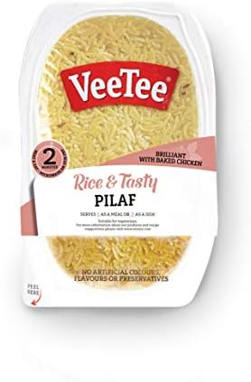 Veetee Dine In Rice - Rice Pilaf - Microwavable Rice, Ready in 2 minutes - 9.9 oz - Pack of 6 (Packaging may vary)