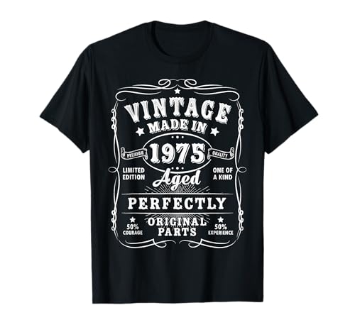 Vintage 50 Birthday Decorations Men 50yr 1975 50th Birthday T-Shirt