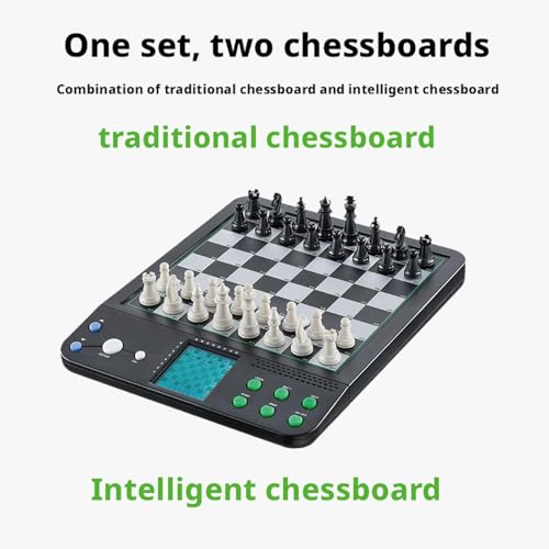 Jeu d'échecs électronique, interaction IA, échiquier portable pour une utilisation facile, affichage clair, idéal pour les débutants et les amateurs d'échecs