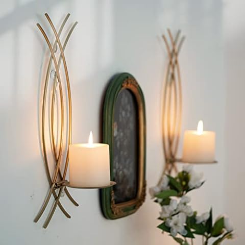 AimtoHome Retro Gold Wall Candle Sconces Cover