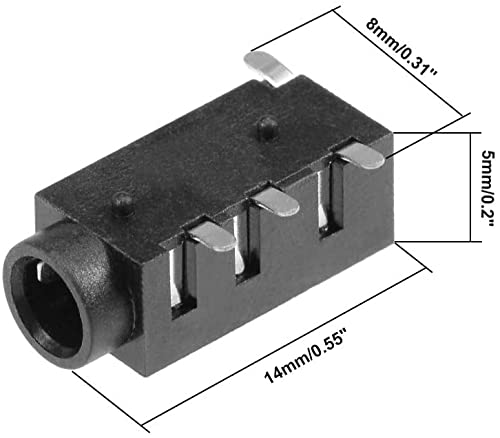 Amazon.co.jp: XYWHPGV 6個のPCBマウント3.5mm4ピンソケット